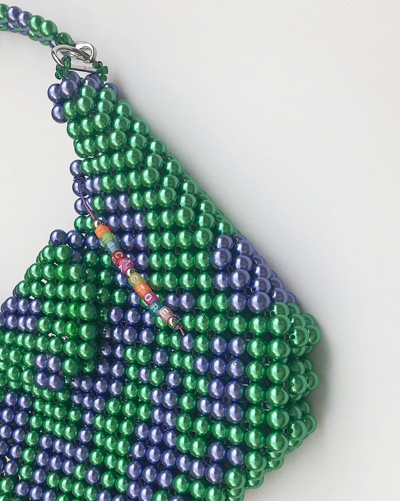 MIXED GREEN AND LILAC BAG