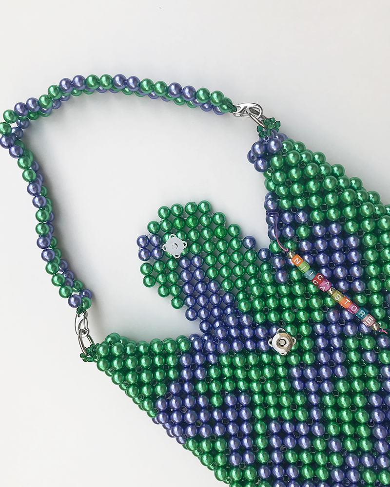 MIXED GREEN AND LILAC BAG