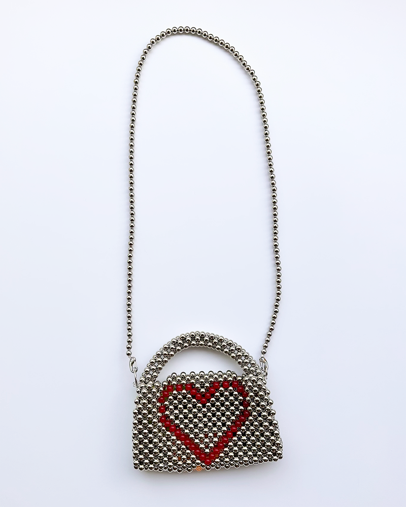 Beaded hot sale silver bag