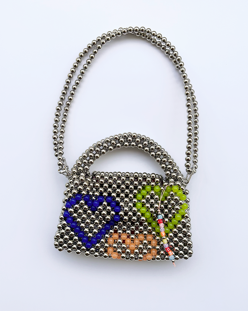 HEARTS SILVER BAG