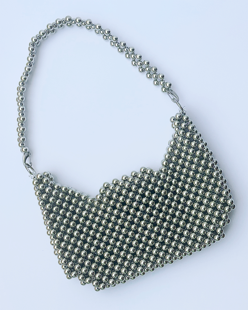 SILVER CROISSANT BAG