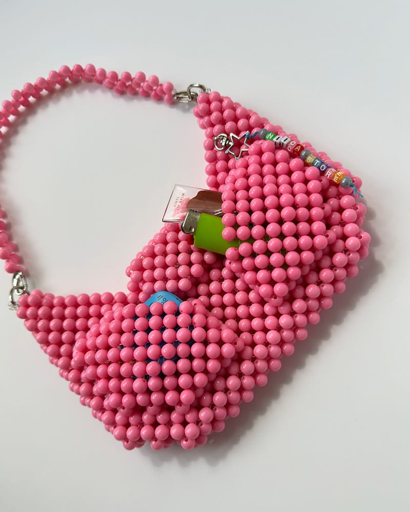 PINK CROISSANT POCKETS BAG