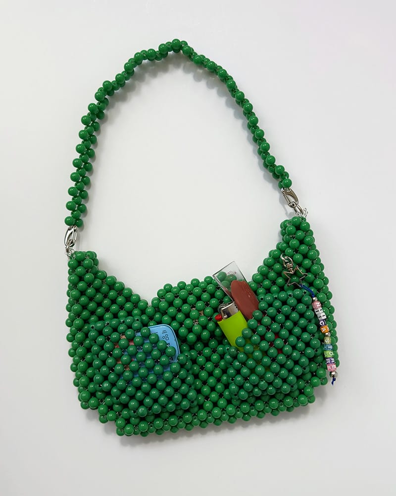 GREEN CROISSANT POCKETS BAG