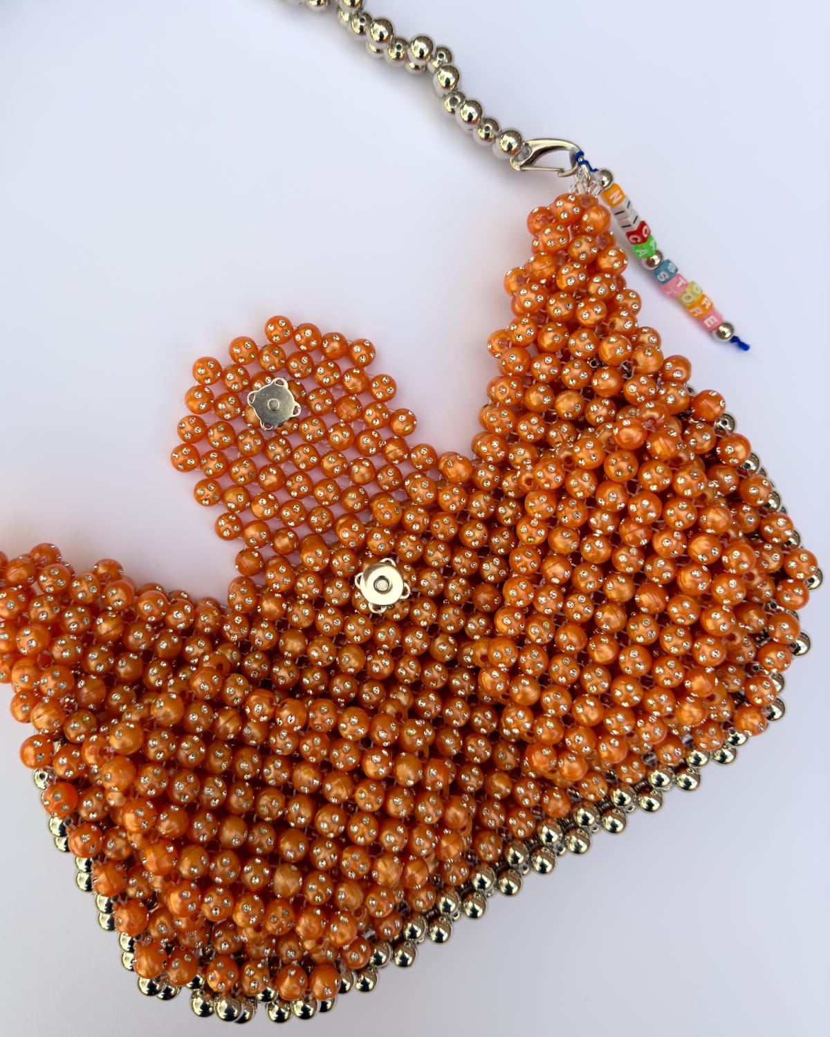 UNIQUE STRASS ORANGE CROISSANT BAG