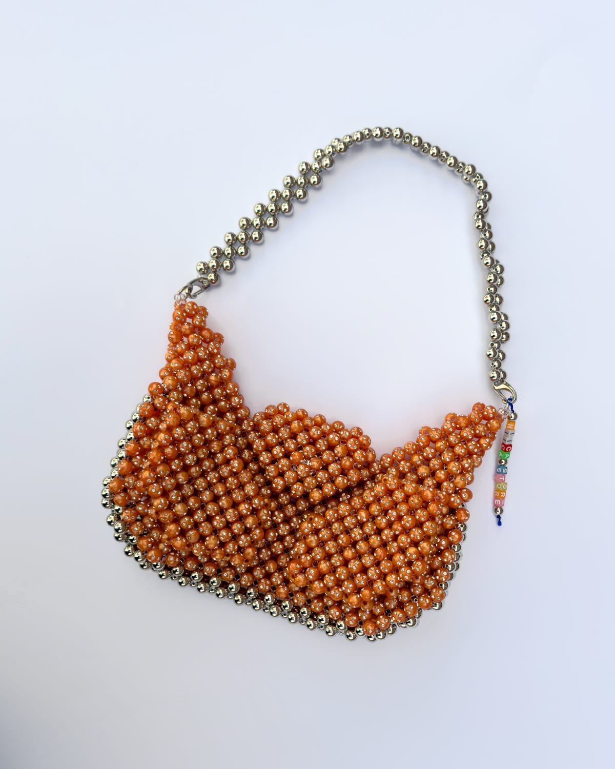 UNIQUE STRASS ORANGE CROISSANT BAG