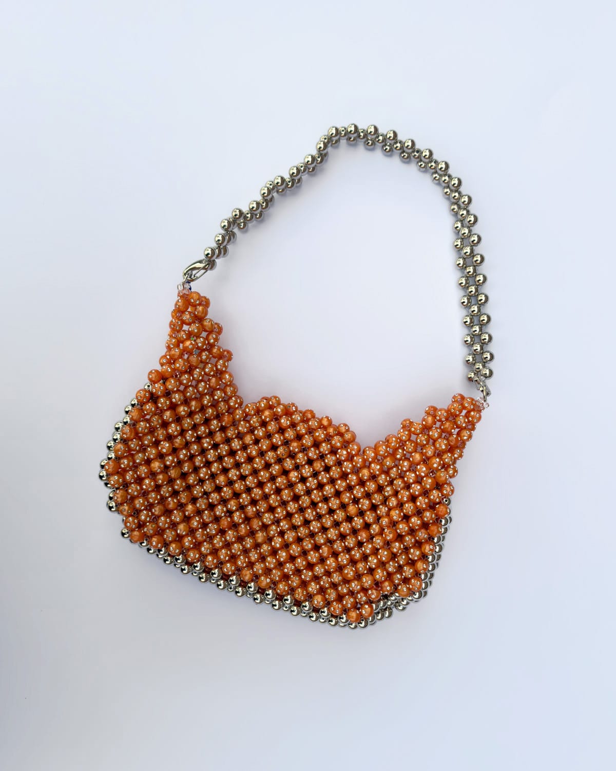 UNIQUE STRASS ORANGE CROISSANT BAG